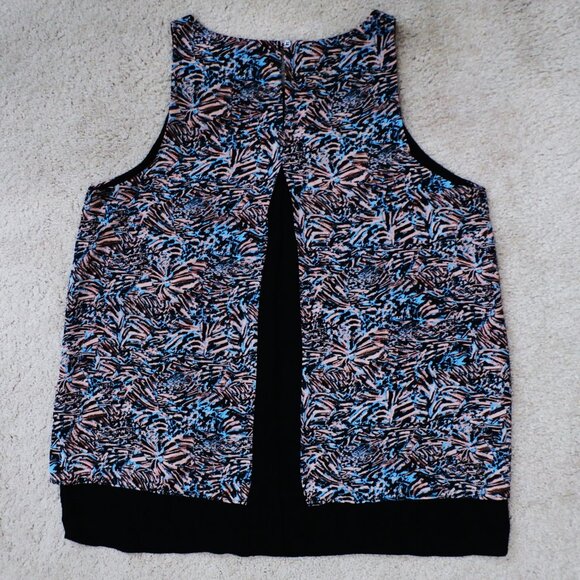 PREMISE STUDIO Women's Large Top Sleeveless Blouse 2 Layers - Picture 2 of 7